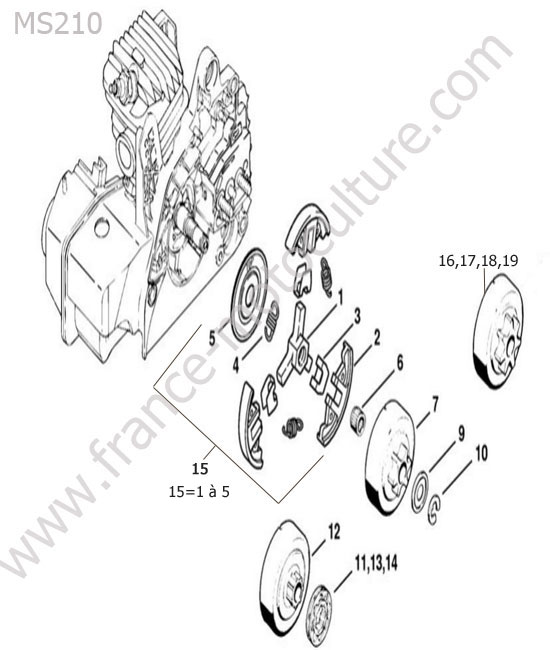 Embrayage STIHL MS210