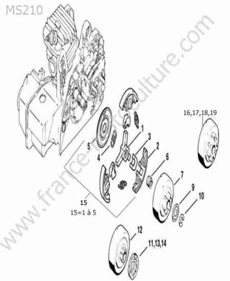 STIHL - MS210 : Embrayage