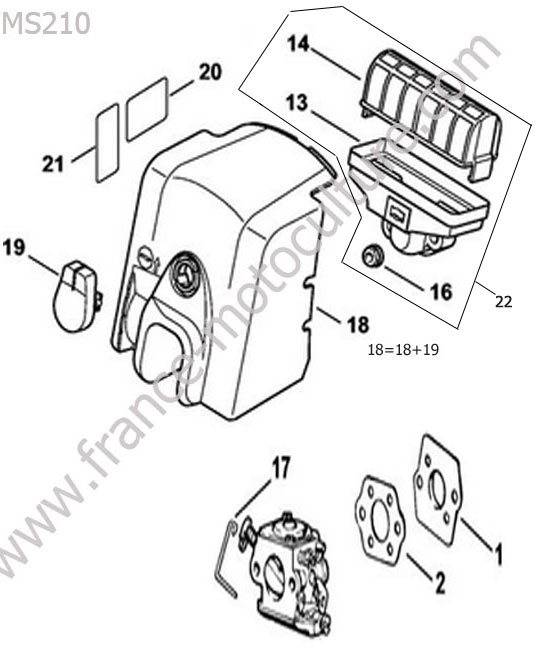 Filtre air STIHL MS210