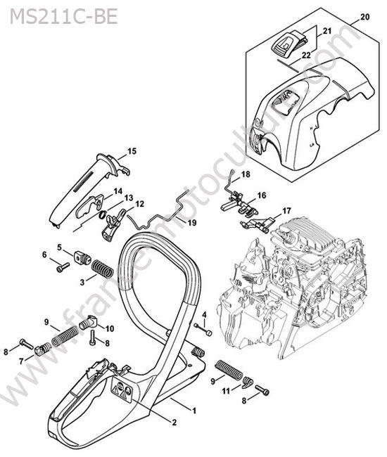 Poignee STIHL MS211-CBE