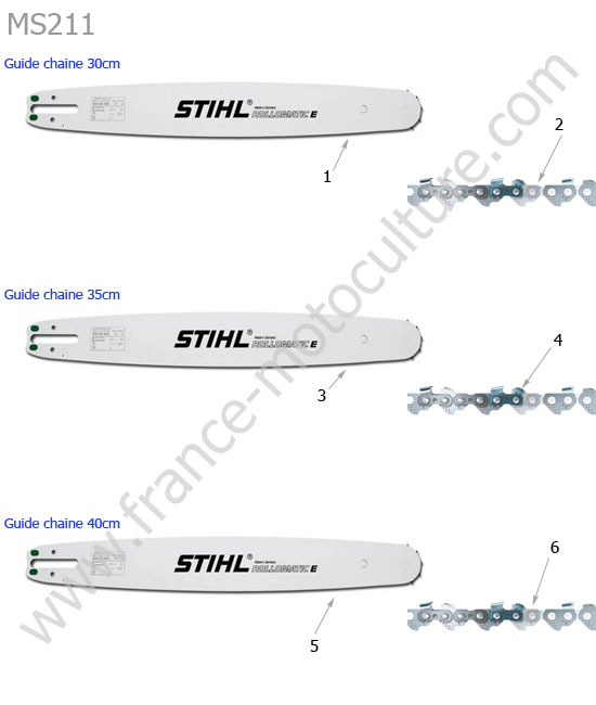 STIHL - MS211-CBE : Guide / chaine