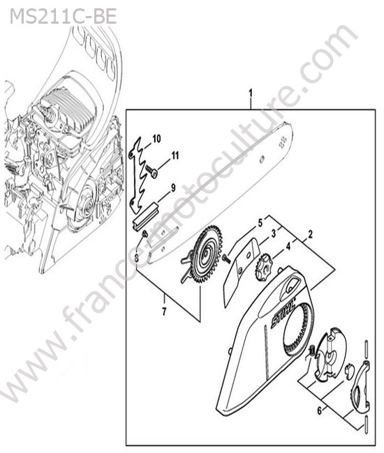 Tendeur chaine rapide STIHL MS211-CBE