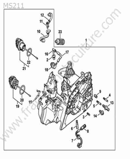 STIHL - MS211 : Carter moteur