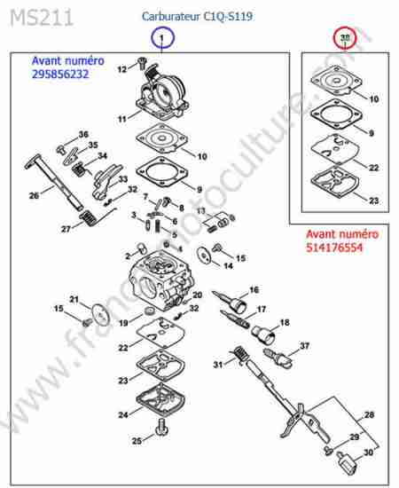 STIHL - MS211 : Carburateur c1q-s119