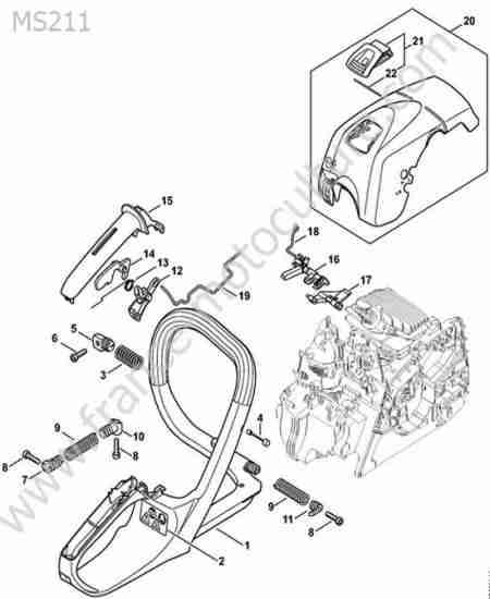 STIHL - MS211 : Poignee / amortisseurs