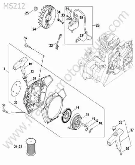 STIHL - MS212-1 : Lanceur / allumage