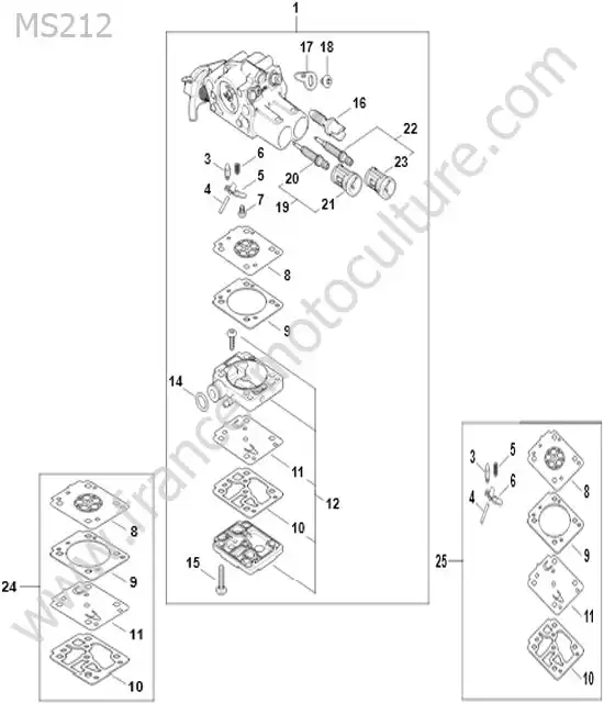 Carburateur 1148/64 STIHL MS212-1