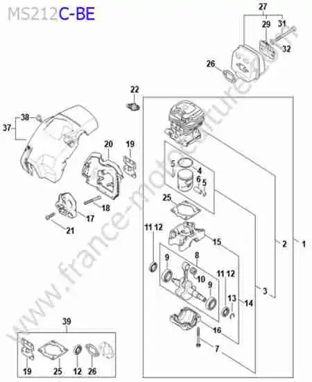 STIHL - MS212-2 : Cylindre / piston