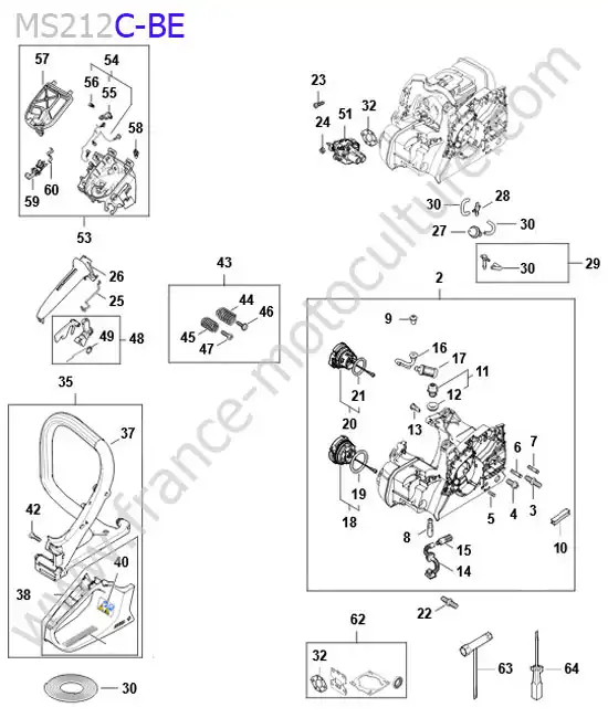 Carter moteur STIHL MS212-2