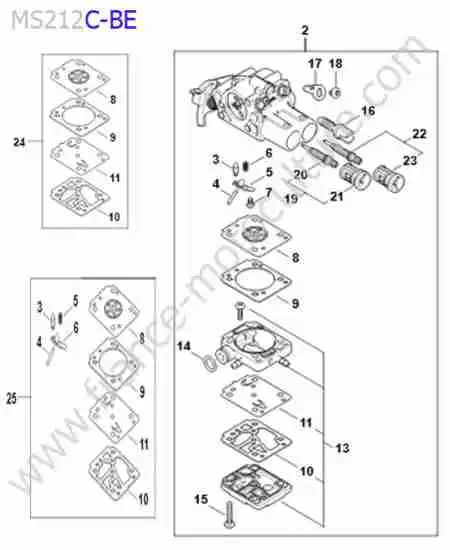 STIHL - MS212-2 : Carburateur 1148/63