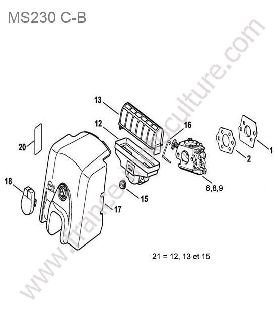 Filtre air STIHL MS230-CB