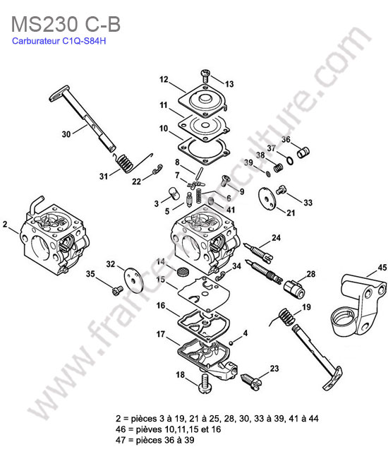 Carburateur c1q-s84 STIHL MS230-CB