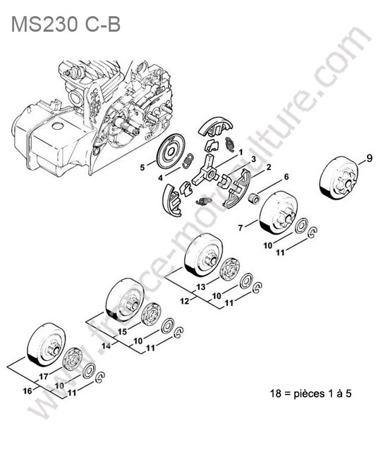 Embrayage STIHL MS230-CB