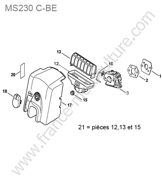 Filtre air STIHL MS230-CBE