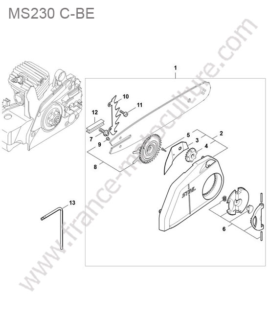 Tendeur chaine STIHL MS230-CBE
