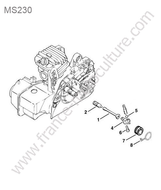 STIHL - MS230 : Pompe huile