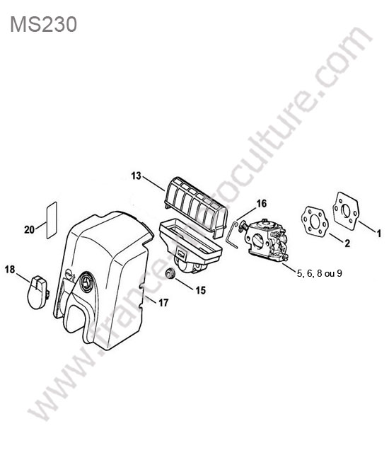 STIHL - MS230 : Filtre air