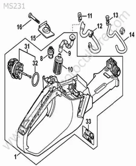 STIHL - MS231-1 : Reservoir