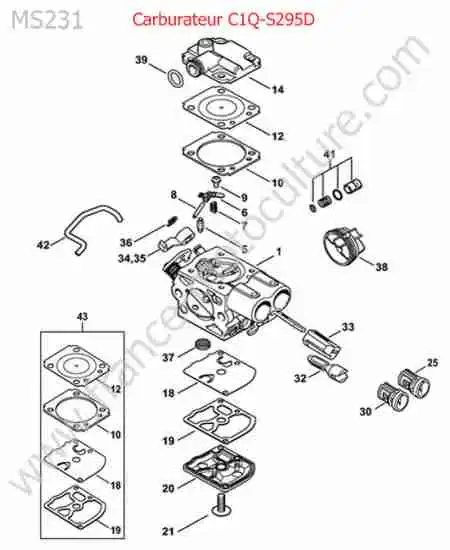 STIHL - MS231-1 : Carburateur c1q-s595