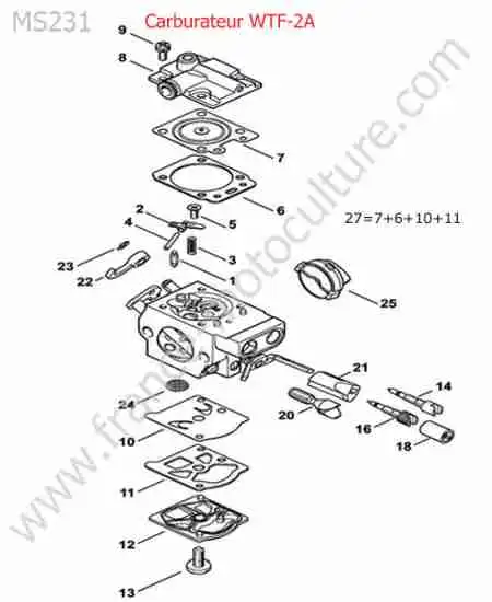 STIHL - MS231-1 : Carburateur wtf-2a