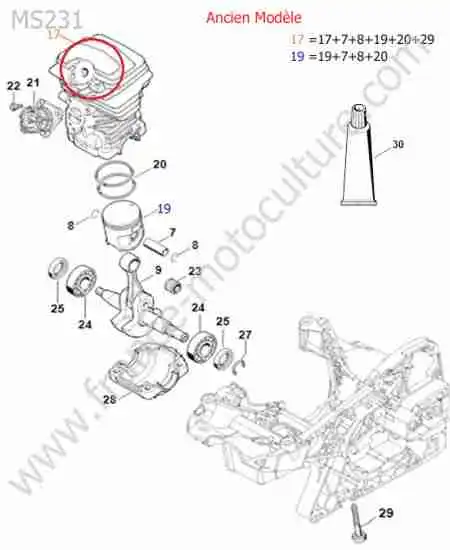 STIHL - MS231-1 : Cylindre / piston  (ancien modele)