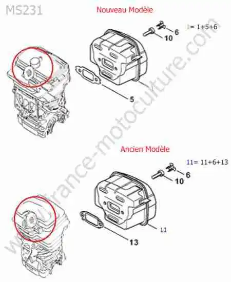 STIHL - MS231-1 : Echappement