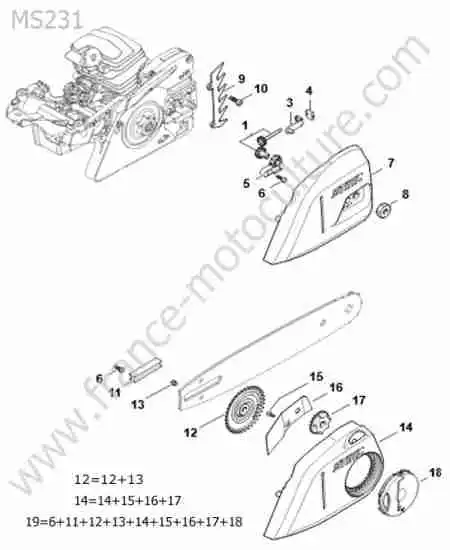 STIHL - MS231-1 : Tension chaine