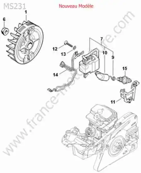 STIHL - MS231-1 : Allumage (nouveau modele)