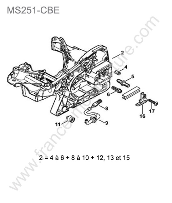 Carter moteur STIHL MS251-CBE