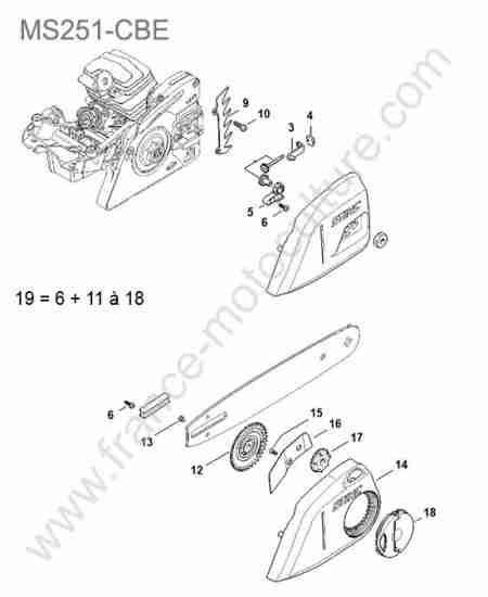STIHL - MS251-CBE : Tendeur chaine