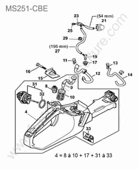 STIHL - MS251-CBE : Reservoir