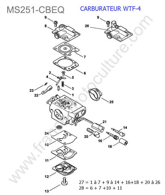 Carburateur wtf-4 STIHL MS251-CBEQ