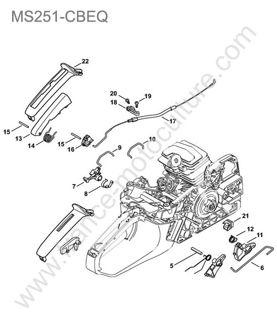 Commande gaz STIHL MS251-CBEQ