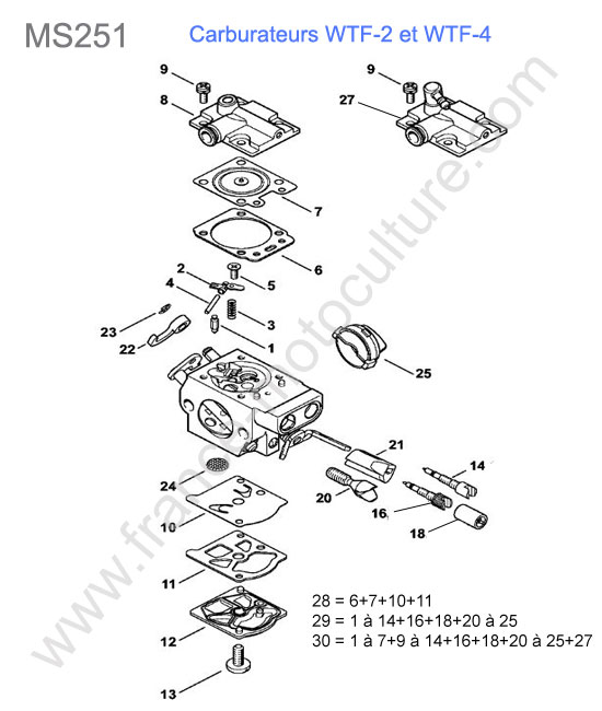 Carburateurs wtf-2wtf-4 STIHL MS251