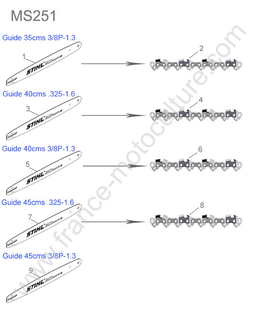 Guide / chaine STIHL MS251