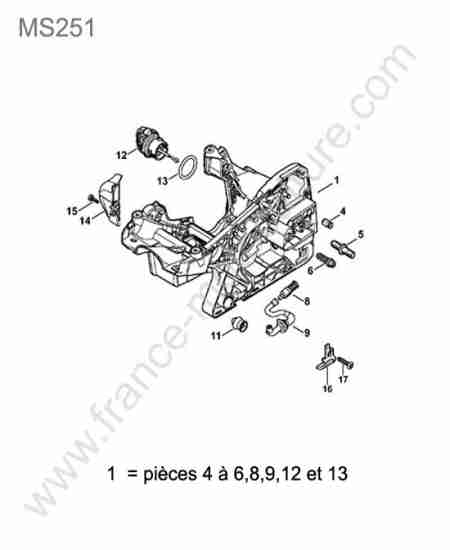 STIHL - MS251 : Carter moteur