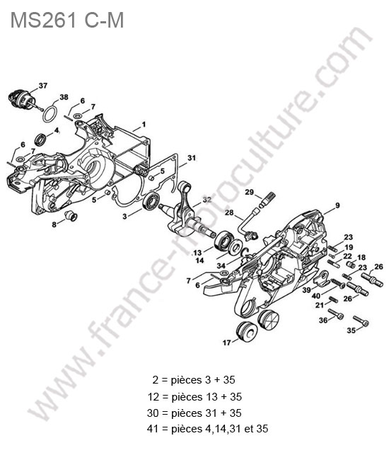 Vilebrequin STIHL MS261-CM