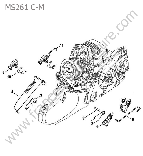 Commande gaz STIHL MS261-CM