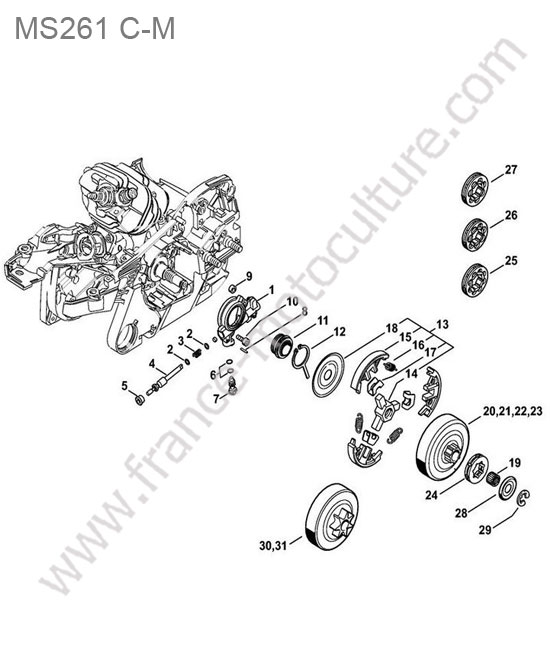 Embrayage STIHL MS261-CM