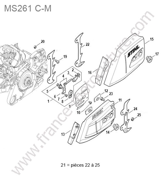 Tendeur chaine STIHL MS261-CM