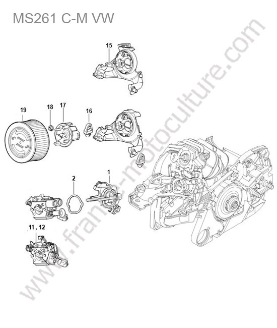 Admission / filtre air STIHL MS261-CMVW