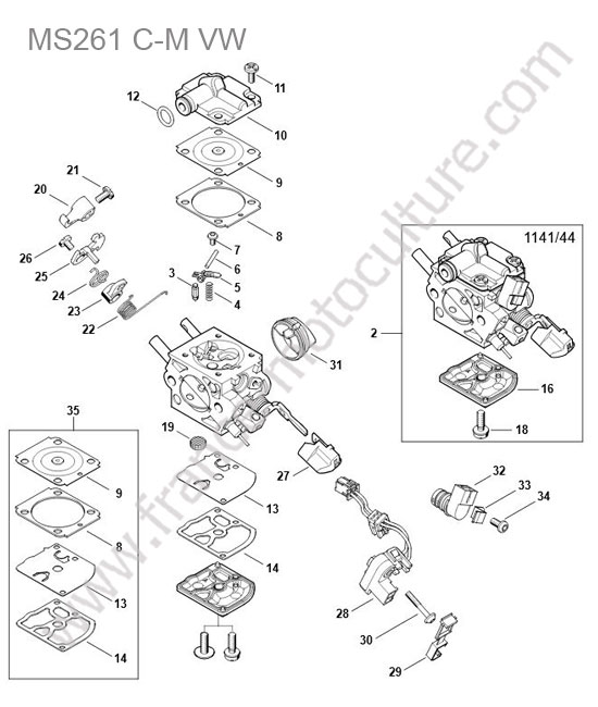 Carburateur 1141/44 STIHL MS261-CMVW