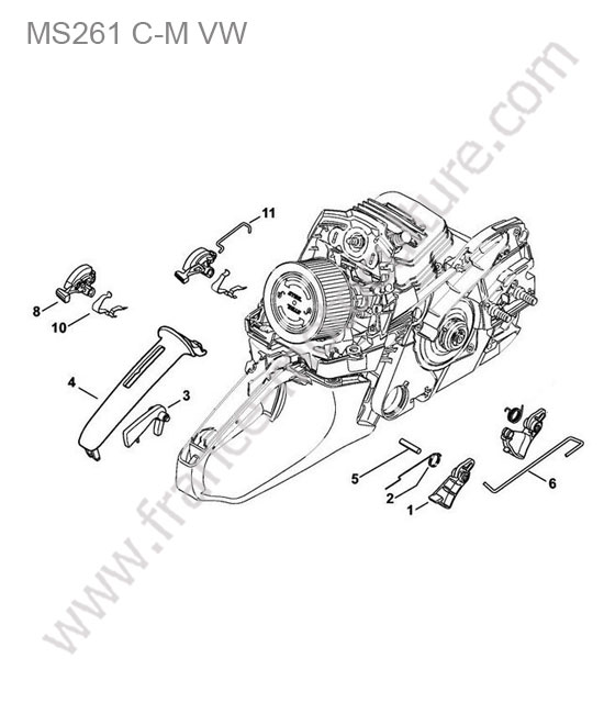 Commande gaz STIHL MS261-CMVW