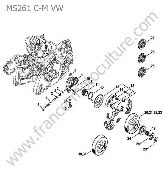 Embrayage STIHL MS261-CMVW