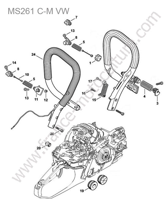 Poignee STIHL MS261-CMVW