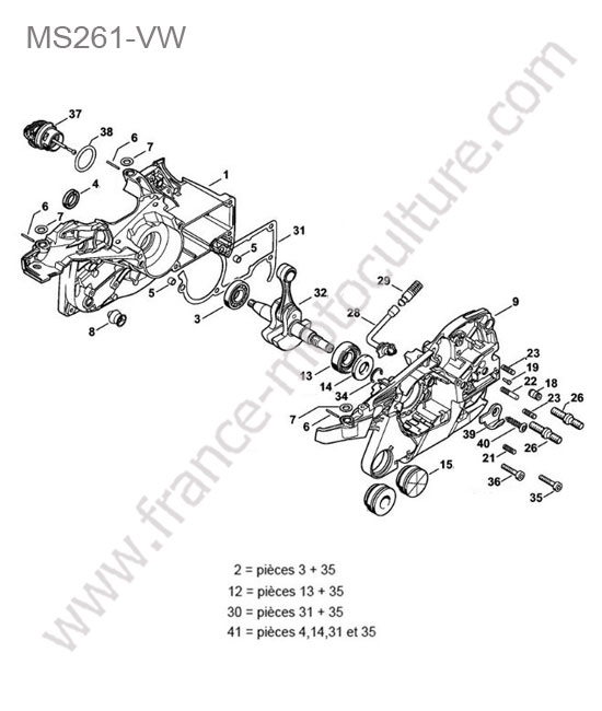 Vilebrequin STIHL MS261-VW