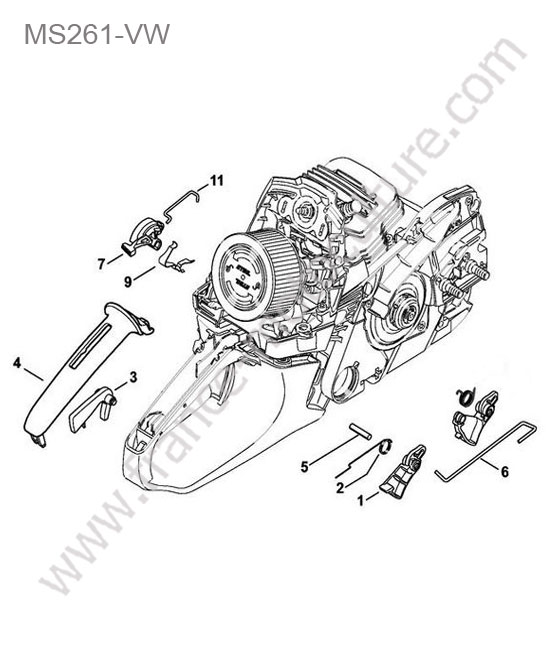 Commande gaz STIHL MS261-VW