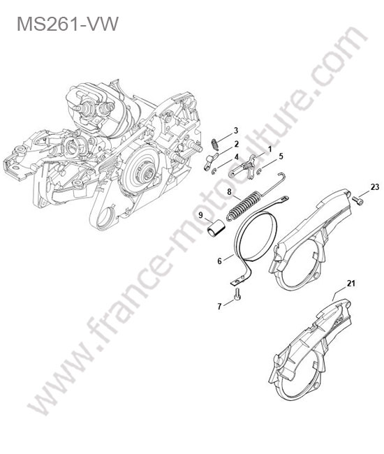 Frein chaine STIHL MS261-VW