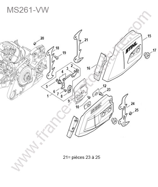STIHL - MS261-VW : Tendeur chaine