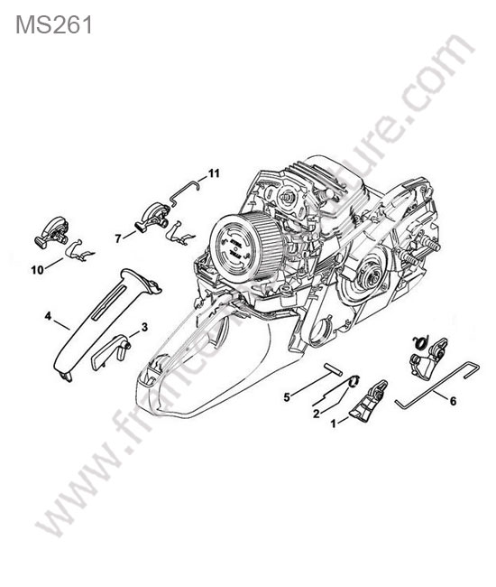STIHL - MS261 : Commande gaz